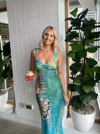 Lucie Printed Midi Dress