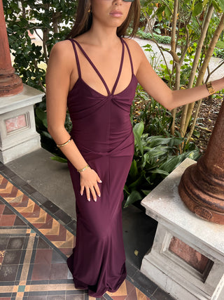 Vintage Noir Dress in Plum