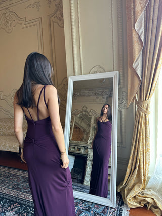 Vintage Noir Dress in Plum